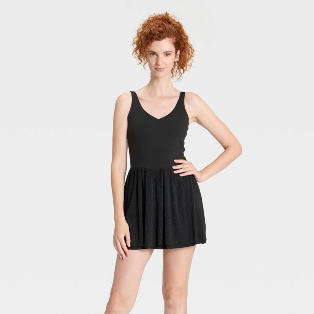 Women's Knit Plisse Active Dress - All In Motion Black XXL